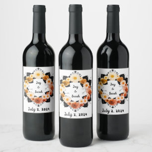 Wein Gefallen für Personalisierte Blume Briefmarke Weinetikett