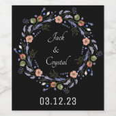 Wein Gefallen für Personalisierte Blume Briefmarke Weinetikett (Einzelnes Label)