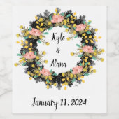 Wein Gefallen für Personalisierte Blume Briefmarke Weinetikett (Einzelnes Label)