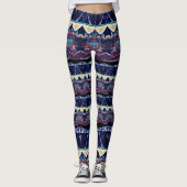 Wein Gemusterte Leggings (Vorderseite)