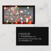 Wein-Glas Bokeh beleuchtet Bar oder Barkeeper Visitenkarte (Vorne/Hinten)