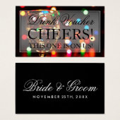 Wein Glas Bokeh Lights Trinkbeleg (Vorne & Hinten)