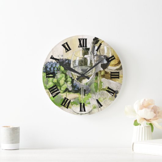 Wein-Glas-Digital-Entwurf Große Wanduhr (Zuhause)