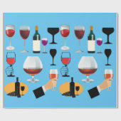Wein Glas Drinks Cocktail Party Alkohol Booze Kuns Geschenkpapier (Flach)