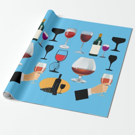 Wein Glas Drinks Cocktail Party Alkohol Booze Kuns Geschenkpapier (Ungerollt)