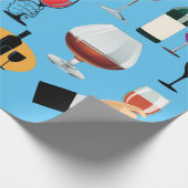 Wein Glas Drinks Cocktail Party Alkohol Booze Kuns Geschenkpapier (Ecke)