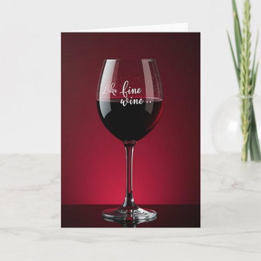 Wein-Glas-Geburtstagskarte Karte (Vorderseite)