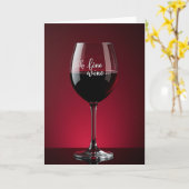 Wein-Glas-Geburtstagskarte Karte (Gelbe Blume)