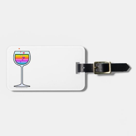 WEIN-GLAS-GEPÄCKANHÄNGER GEPÄCKANHÄNGER (Vorderseite horizontal)