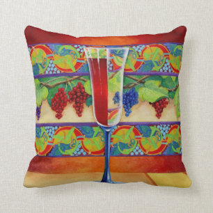 Wein-Glas halb voll Kissen