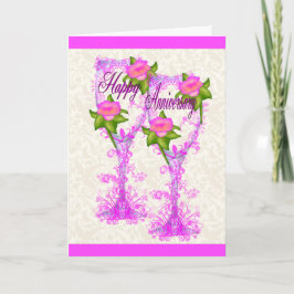 Wein-Glas-Jahrestag Karte