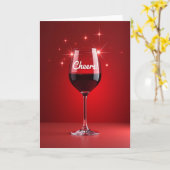 Wein-Glas-Karte "Prost" Karte (Gelbe Blume)
