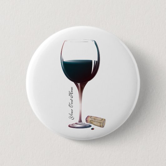 Wein-Glas-Kunst-personalisiertes Logo Button (Vorderseite)