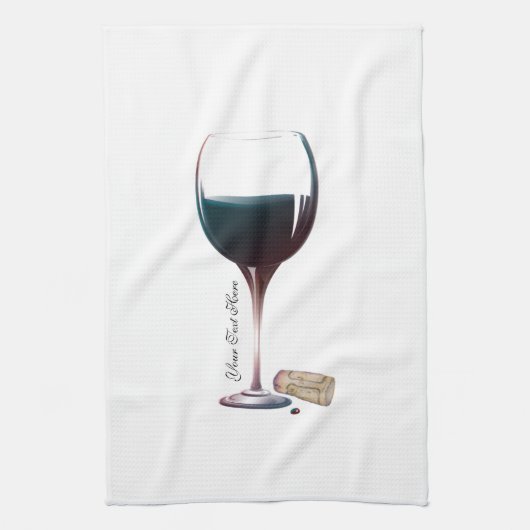 Wein-Glas-Kunst-personalisiertes Logo Handtuch (Vertikal)