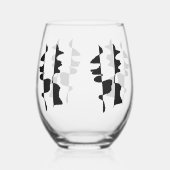 Wein Glas mit abstraktem Dual-Face-Design (Rückseite)