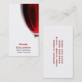 Wein-Glas mit Rotwein 2 Visitenkarte (Vorne/Hinten)