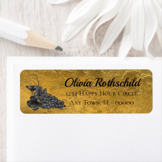 Wein Glas Trauben Gold Hintergrund (Insitu)