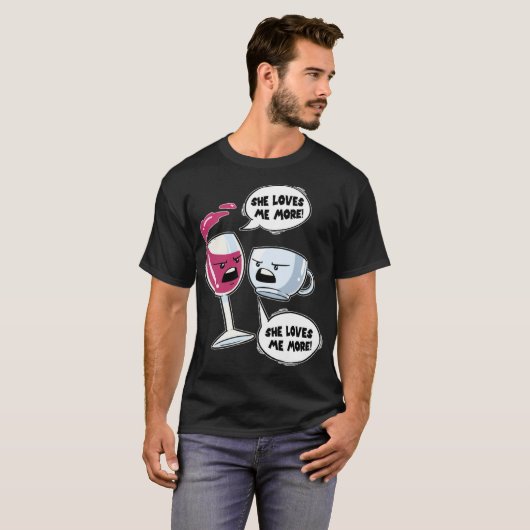 Wein Glas Wein oder Kaffee Kaffee Kaffee Cup Coffe T-Shirt (Vorne ganz)