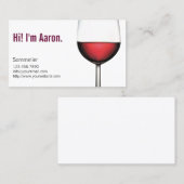 Wein-Glassommelier-Barkeeper Visitenkarte (Vorne/Hinten)
