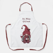 Wein Gnome Es ist Wein O'Clock Schürze (Vorderseite)