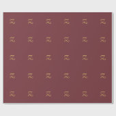 Wein Gold Monogram Beruflich Trendy Modern Geschenkpapier (Flach)