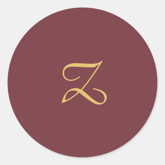 Wein Gold Monogram Beruflich Trendy Modern Runder Aufkleber (Vorderseite)