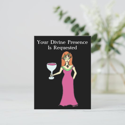 Wein-Göttin-Ansammlung Einladung (Stehend Vorderseite)