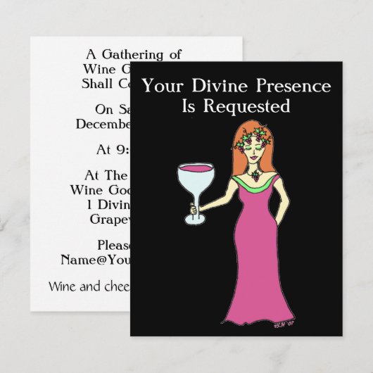 Wein-Göttin-Ansammlung Einladung (Vorne/Hinten)