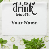 Wein hat nicht viele Vitamine - Funny Wine Zitat Geschirrtuch (Gefaltet)