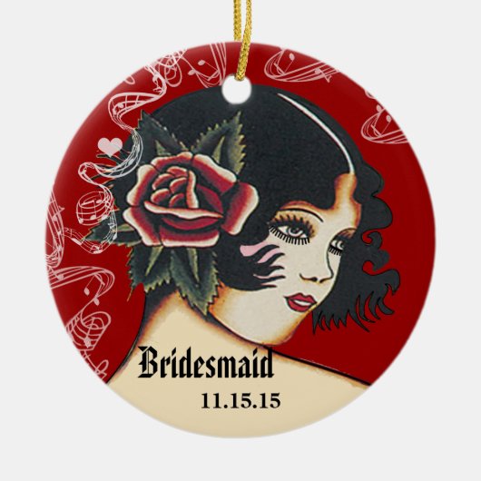 Wein Hochzeit Gown Bridesmaid Weihnachtsschmuck (Vorne)