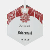 Wein Hochzeit Gown Bridesmaid Weihnachtsschmuck (Vorderseite)