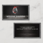 Wein | Holzschnitt-Grenze Visitenkarte (Vorne/Hinten)