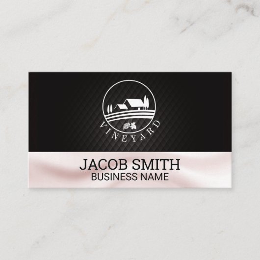 Wein im Freien | Seidendrapery Hintergrund Visitenkarte (Vorderseite)