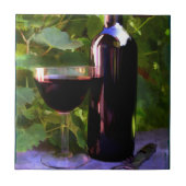 Wein im Sonnenuntergang Fliese (Vorderseite)