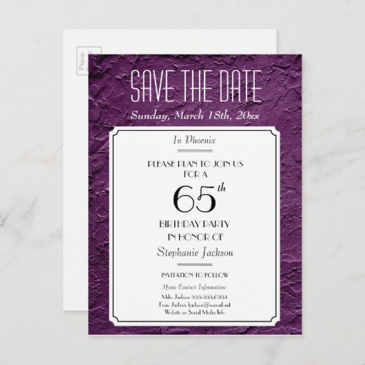 Wein Imitate Texturierte Party oder Wiedersehen Sa Ankündigungspostkarte (Vorne/Hinten)