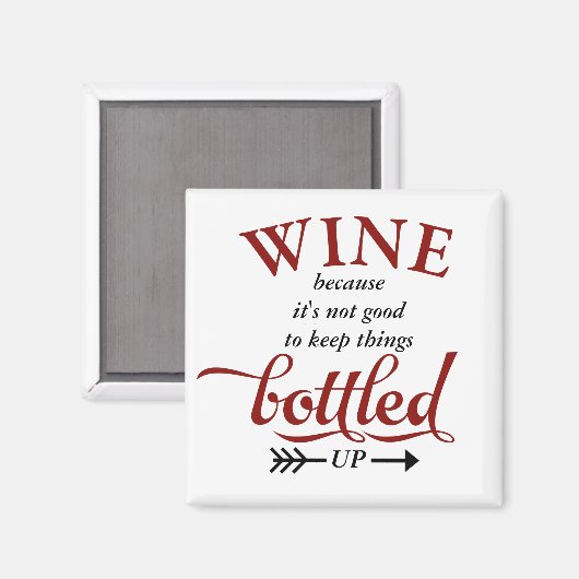 Wein in Flasche Magnet (Vorderseite/Rückseite)