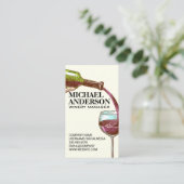 Wein in Glas gießen Visitenkarte (Stehend Vorderseite)