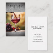 Wein in Glas gießen | Weinkeller Visitenkarte (Vorne/Hinten)