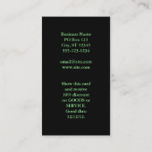 Wein in Weingarten Vertikale Fotografie Visitenkarte (Rückseite)