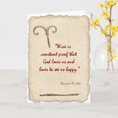 Wein ist Beweis Karte (Gelbe Blume)