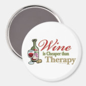 Wein ist billiger als die Therapie Magnet (Vorderseite/Rückseite)