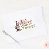 Wein ist billiger als die Therapie Runder Aufkleber (Umschlag)