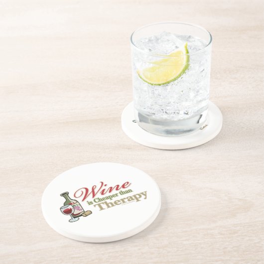 Wein ist billiger als Therapie Untersetzer (Seite)