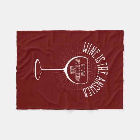 Wein ist die Antwort Fleecedecke (Vorderseite (Horizontal))