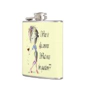 Wein ist die Antwort, was die Frage war? Flasche Flachmann (Links)