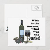 Wein ist die Antwort, was war die Frage? Geschenke Postkarte (Vorne/Hinten)