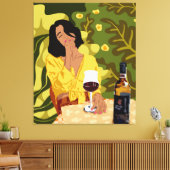 Wein ist die Antwort. Was war die Frage? Leinwanddruck (Insitu (Wohnzimmer))