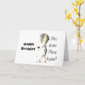 Wein ist die Frage lustige Weingeschenke Sprichwor Karte (Gelbe Blume)