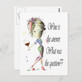 Wein ist die Frage lustige Weingeschenke Sprichwor Postkarte (Vorne/Hinten)