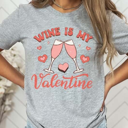 Wein ist mein Valentinisches Shirt, Funny Wine Lov T-Shirt